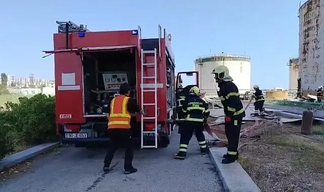Azerbaycan'da petrol tankında çıkan yangına hızlı müdahale