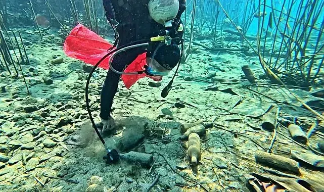 Antalya'nın doğal sit alanındaki içme suyu kaynağında 'Olmaz bu kadar 'dedirten görüntüler