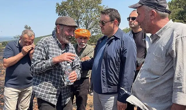 Kütahya'da ekinleri yanan köylülere Vali Işın'dan destek sözü