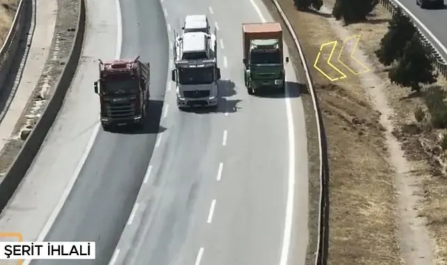 Gaziantep'te otoyolda dron destekli denetim: Bin 123 araca ceza