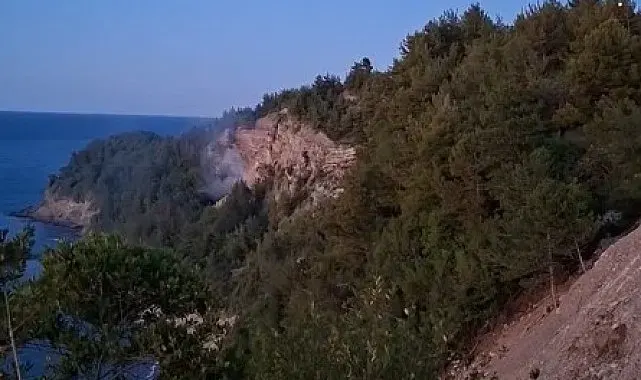 Kastamonu'da ormanlık alana düşen yabancı cismin patlaması sonucu yangın çıktı