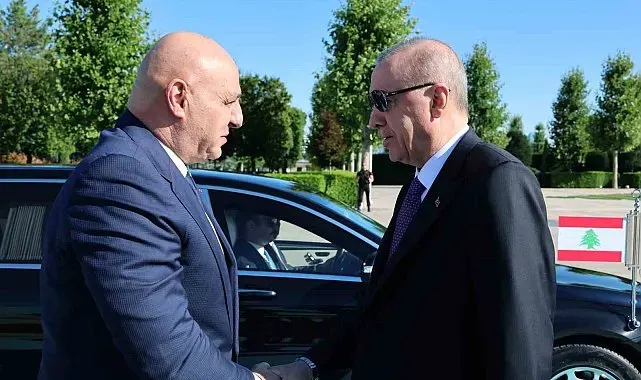Cumhurbaşkanı Erdoğan, Lübnan Cumhurbaşkanı Avn'i törenle karşıladı