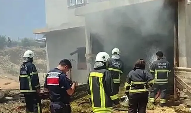 Saman balyaları alevlere teslim oldu