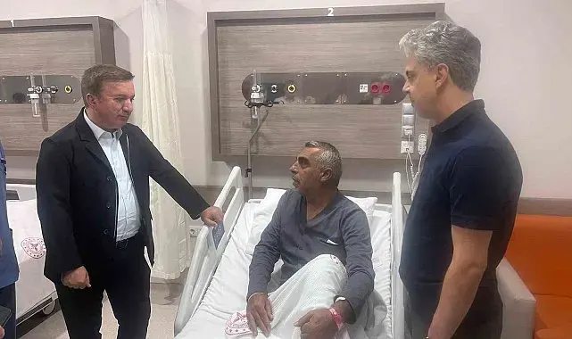 Vali Aydoğdu'dan Kargın Belediye Başkanı Güneş'e geçmiş olsun ziyareti