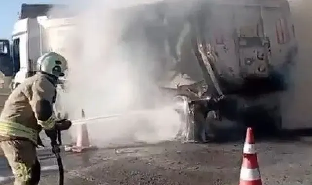 Kahramanmaraş'ta kamyon yangını