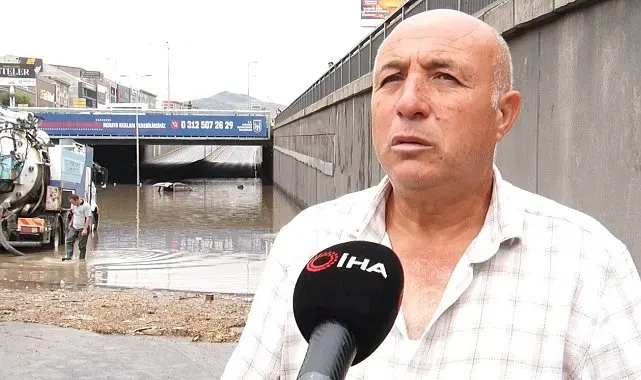 Ankara'da aracını sel sularına kaptıran adam gözyaşlarına hakim olmadı: "Arabam artık kullanılamaz halde, hala borcunu ödüyorum"