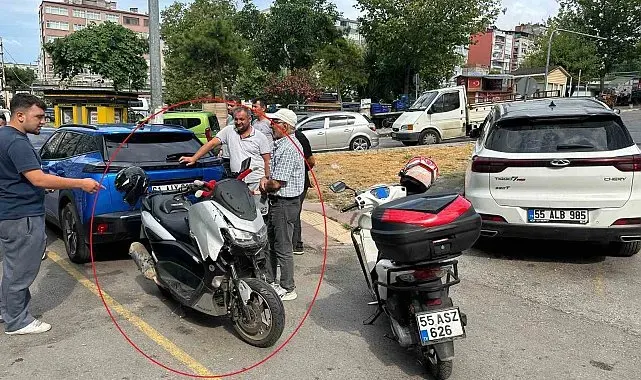 Samsun'da motosiklet ile ticari taksi çarpıştı