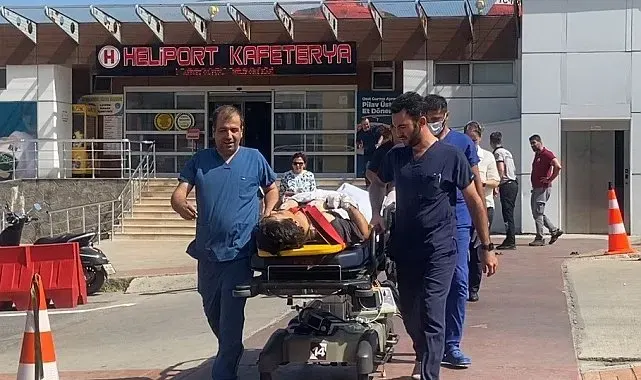 Vurulan gemideki iki yaralı mürettebat Samsun'a getirildi