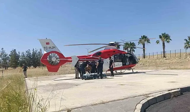 Şırnak'ta yaralanan şahıs ambulans helikopterle Şanlıurfa'ya getirildi