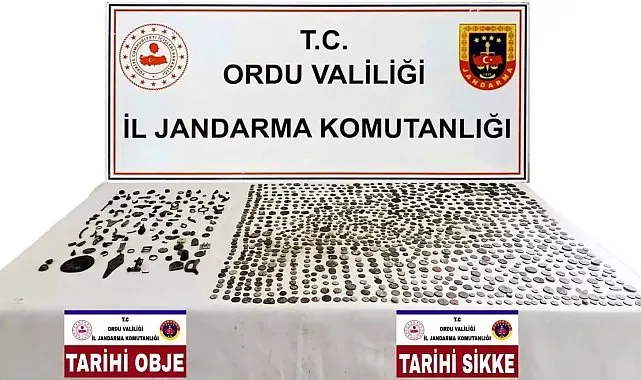 Ordu'da çok sayıda sikke ve tarihi eser objeler ele geçirildi