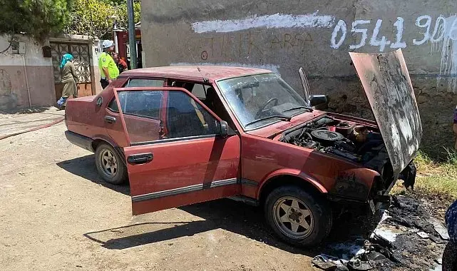 Nazilli'de otomobil yangını, araç kullanılamaz hale geldi