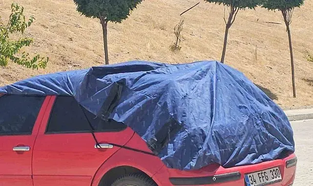 Elazığ'da araç sahiplerinden güneşe karşı önlem