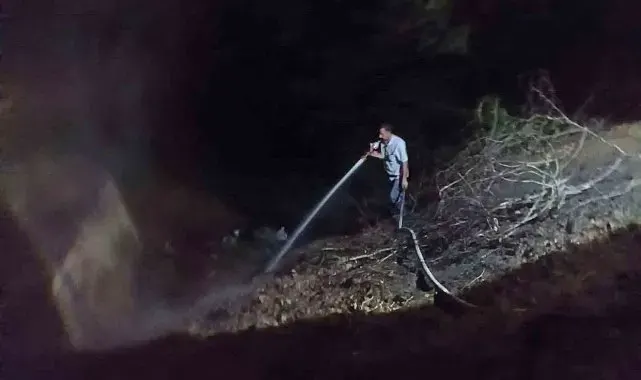 Gümeli yolunda izmarit yangını paniği