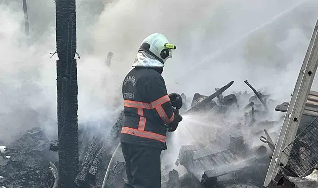 Bahçede çıkan yangın kömürlüğü küle çevirdi