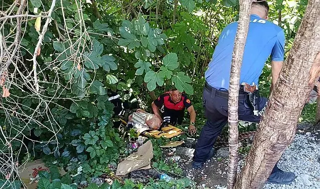 Baygınlık geçiren yaşlı adam çalılıklara düştü