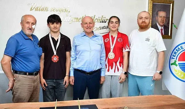 Terme'nin şampiyonları Başkan Kul'un konuğu oldu