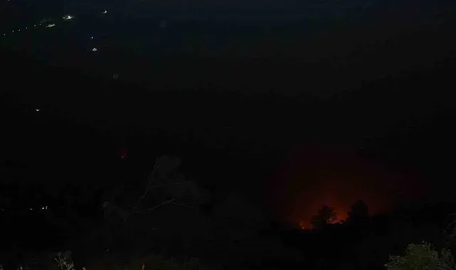 Denizli'deki orman yangını gece saatlerinde rüzgarın etkisiyle tekrardan etkili oldu