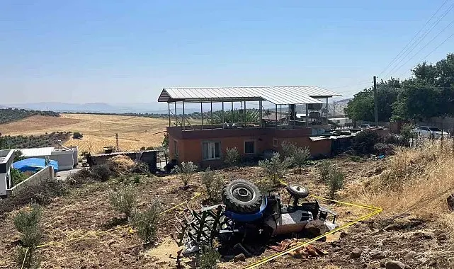 Kontrolden çıkarak devrilen traktörün sürücüsü hayatını kaybetti