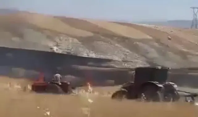 Ankara'da ekili arazide yangın