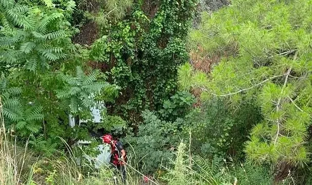 Dörtyol'da uçurumdan uçan otomobilin sürücüsü yaralandı