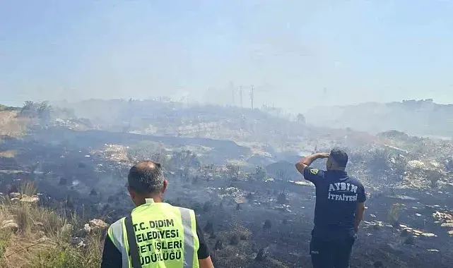 Didim Belediyesi'nden arazi yangınına 'tanker' desteği