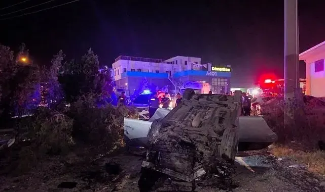 Arsuz'da takla atan otomobildeki 3 kişi yaralandı