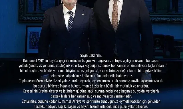 Başkan Sarıkaya'dan Elitaş'a teşekkür