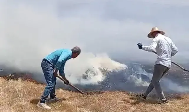 Yüksekova'da bin balya ot kül oldu