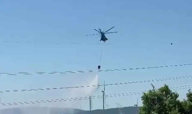 Karacabey'de engebeli arazide yangın