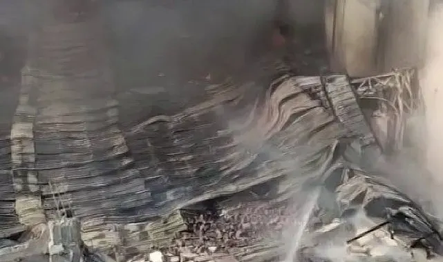 Adana'da narenciye paketleme tesisinde yangın