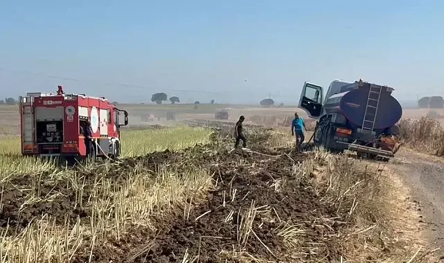 Tekirdağ'da yaklaşık 300 dönüm alan yandı