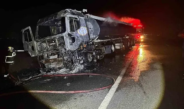 Mardin'de yakıt tankerinde çıkan yangın söndürüldü