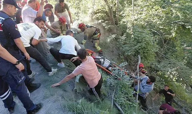 Yayla yolunda otomobil uçuruma yuvarlandı: 1 yaralı