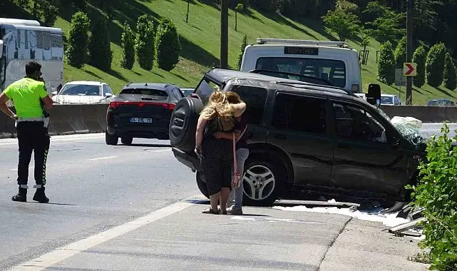 Samandıra-Kartal Bağlantı Yolu'nda trafik kazası: Cip yan yattı