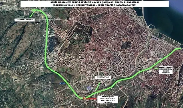 Samsun Şehir Hastanesi kavşak çalışması başlıyor