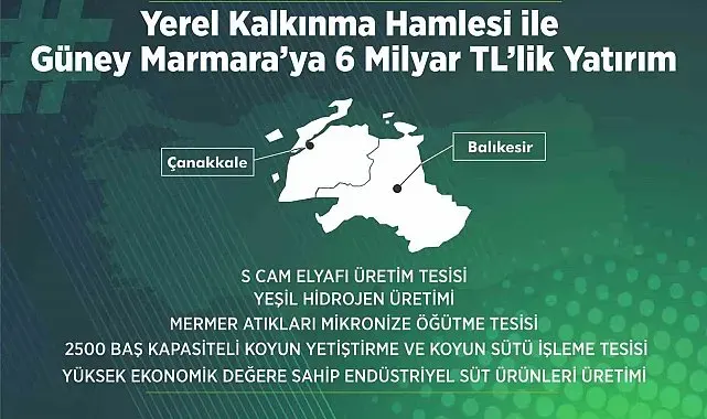 Yerel Kalkınma hamlesi ile Güney Marmara'ya 6 milyar TL'lik yatırım