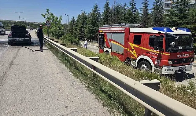Başkentte otomobil yangını