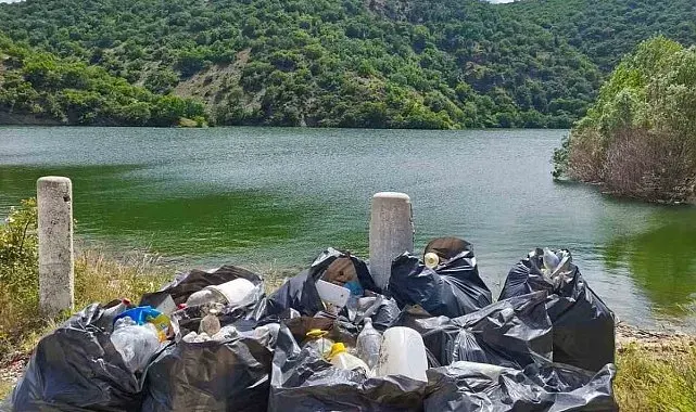 Göleti el birliğiyle temizlediler
