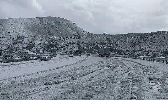 Tendürek Geçidi'nde dolu yağışı kışı aratmadı