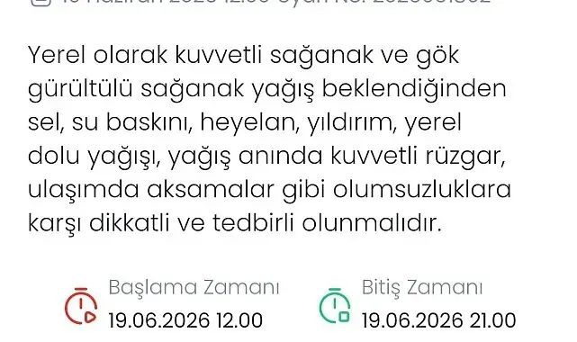 Meteoroloji Denizli için yerel kuvvetli sağanak ve dolu uyarısı yaptı