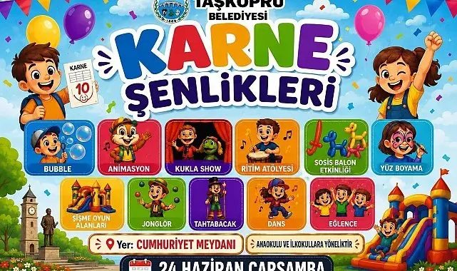 Taşköprü Belediyesi'nden çocuklara karne şenliği