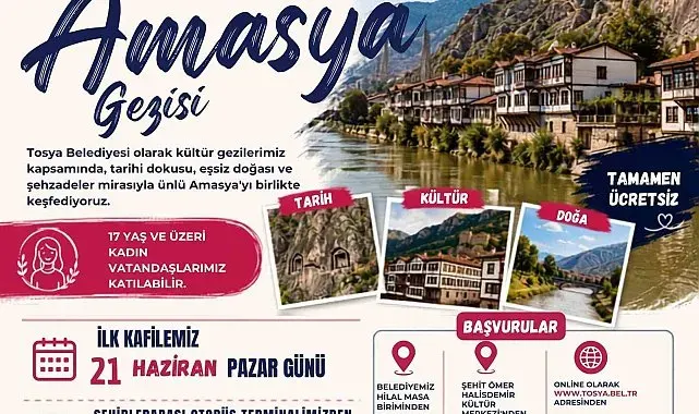 Tosya Belediyesi'nden kadınlara ücretsiz Amasya gezisi