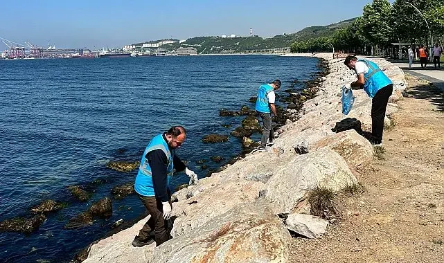 Dilovası'nda Marmara Denizi için sahil temizliği yapıldı
