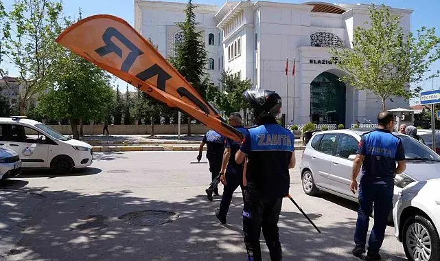 Elazığ zabıtasından kaldırım denetimi