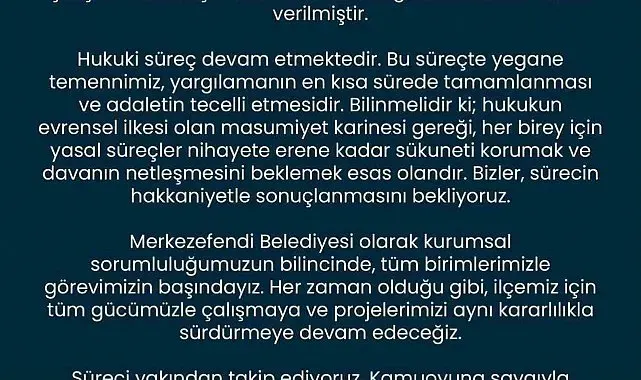Başkan Doğan; "Sürecin hakkaniyetle sonuçlanmasını bekliyoruz"