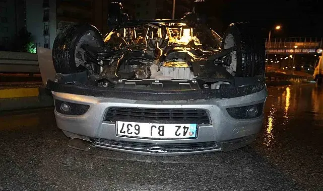 Alkollü sürücünün kullandığı otomobil takla attı
