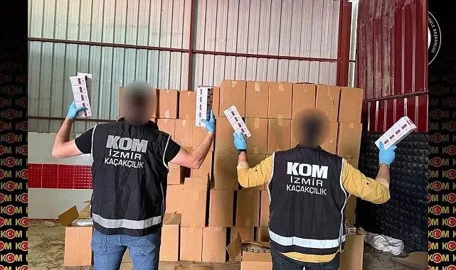 Bornova'da 10 milyon liralık kaçak sigara ve makaron ele geçirildi