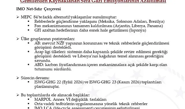IMO Deniz Çevresini Koruma Komitesi'nin kararları açıklandı