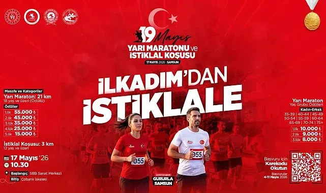 Samsun'da 19 Mayıs Yarı Maratonu ve İstiklal Koşusu yapılacak