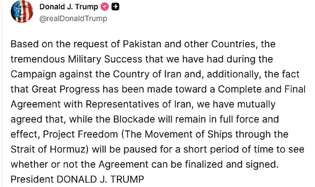 ABD Başkanı Trump: "Özgürlük Projesi kısa bir süreliğine durdurulacak"
